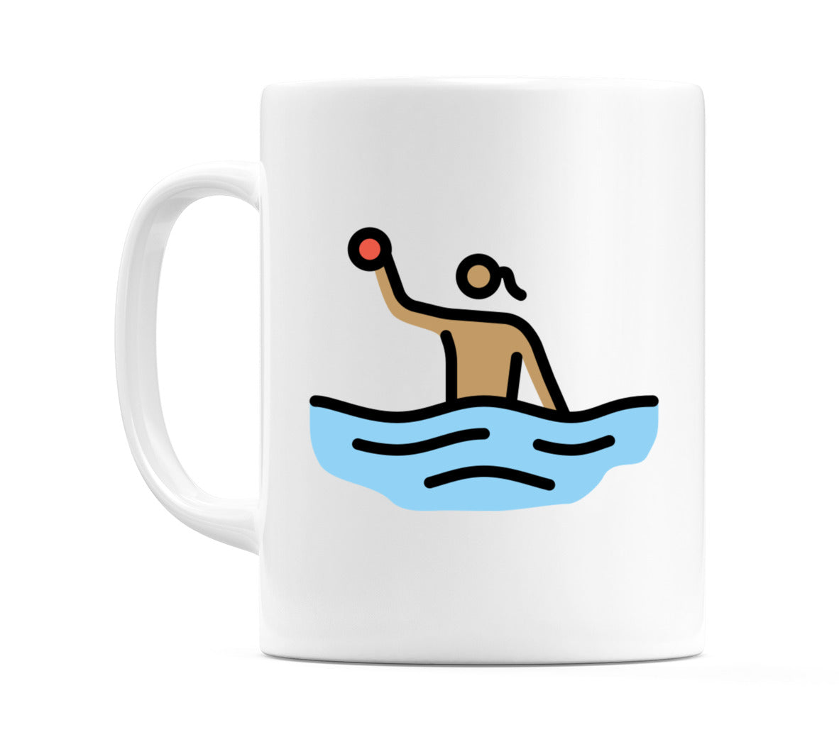 Female Playing Water Polo: Medium Skin Tone Emoji Mug