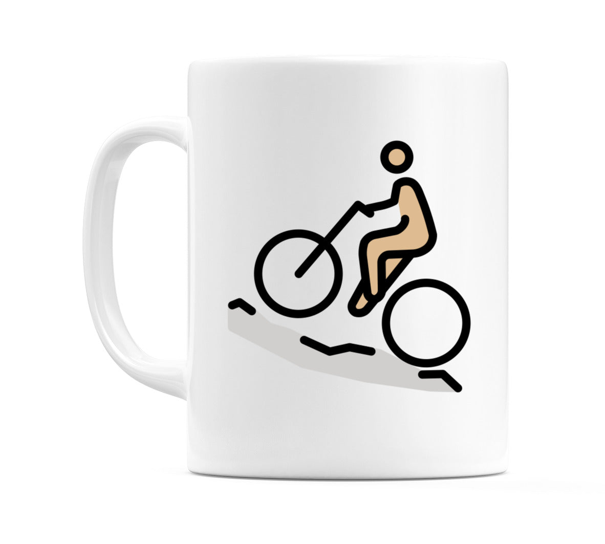 Male Mountain Biking: Medium-Light Skin Tone Emoji Mug