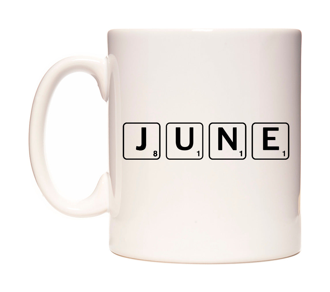 June - Scrabble Themed Mug