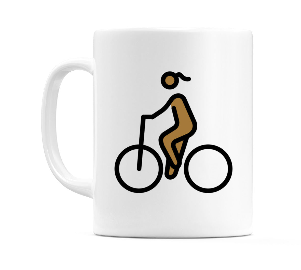 Female Biking: Medium-Dark Skin Tone Emoji Mug