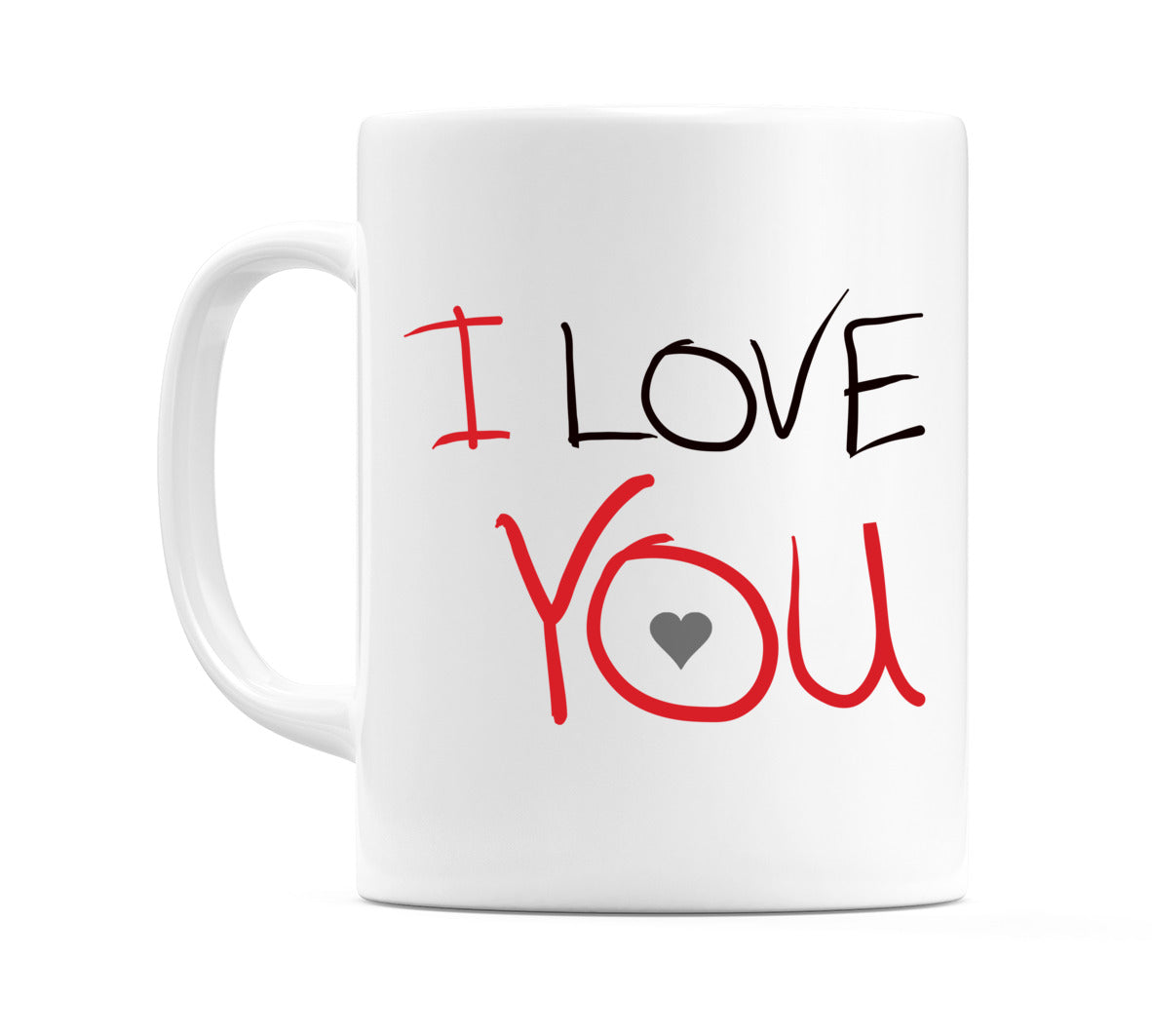 I Love You (With Grey Heart) Mug