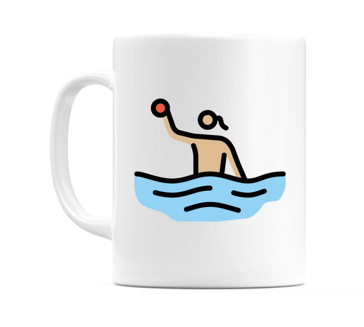 Female Playing Water Polo: Medium-Light Skin Tone Emoji Mug