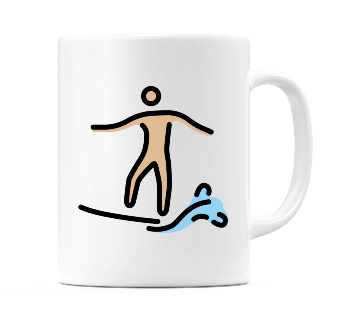 Male Surfing: Medium-Light Skin Tone Emoji Mug