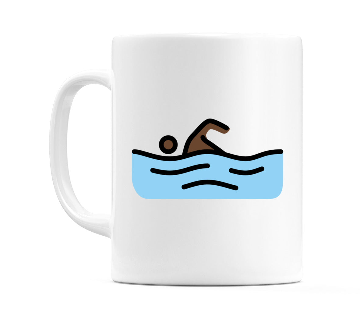 Person Swimming: Dark Skin Tone Emoji Mug