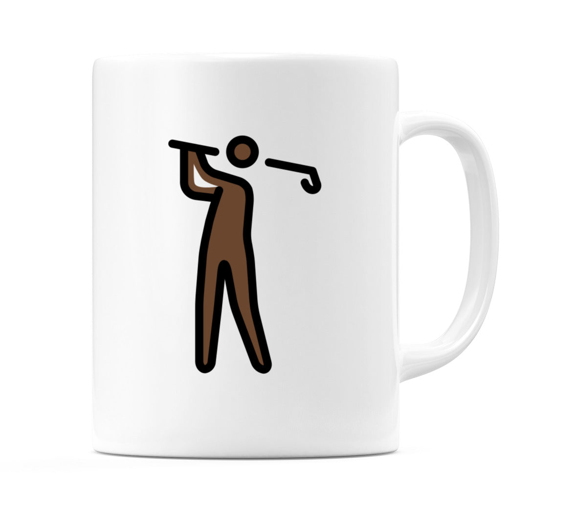Male Golfing: Dark Skin Tone Emoji Mug