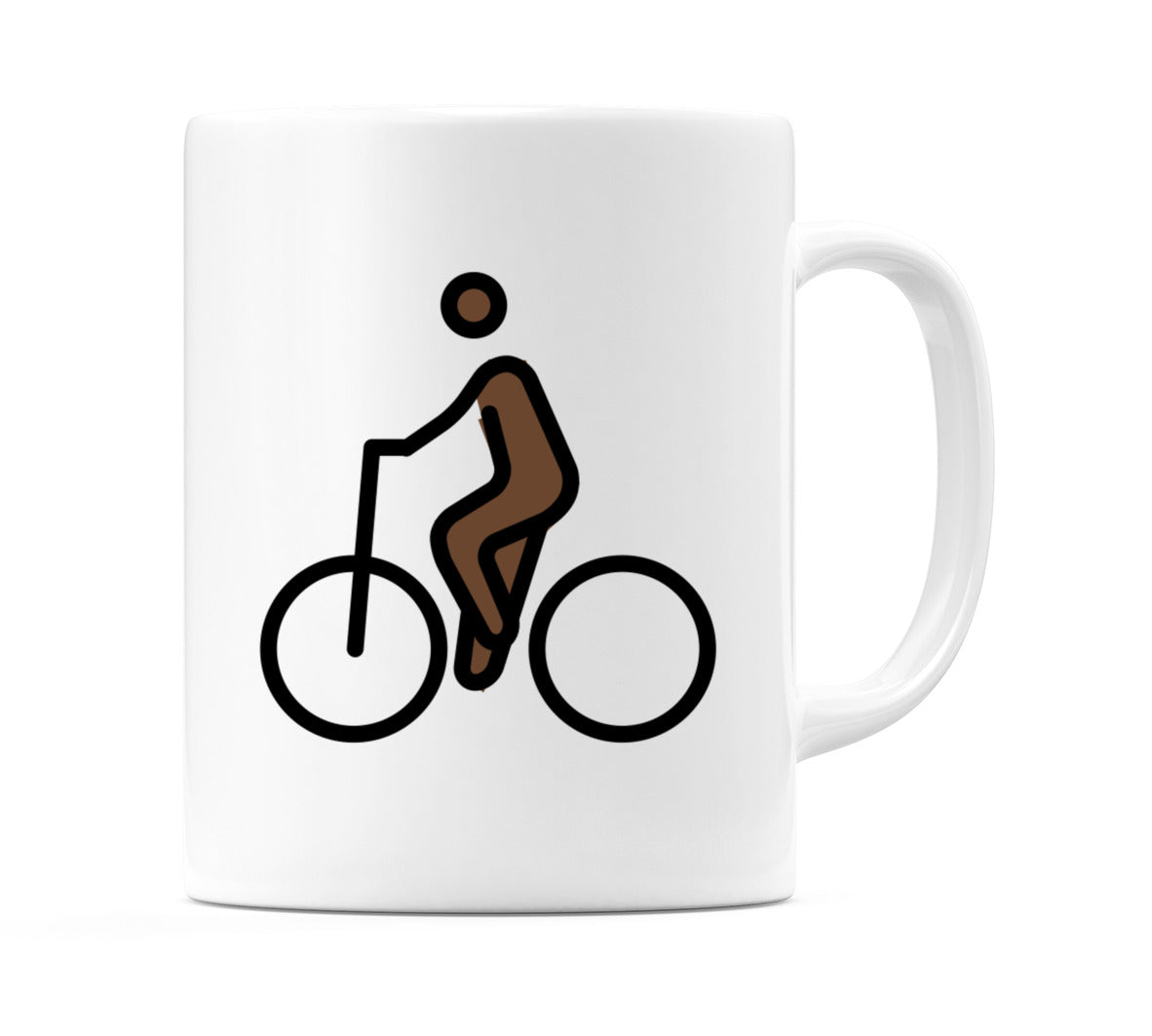 Person Biking: Dark Skin Tone Emoji Mug