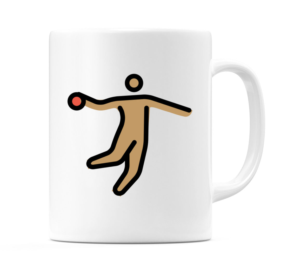Person Playing Handball: Medium Skin Tone Emoji Mug