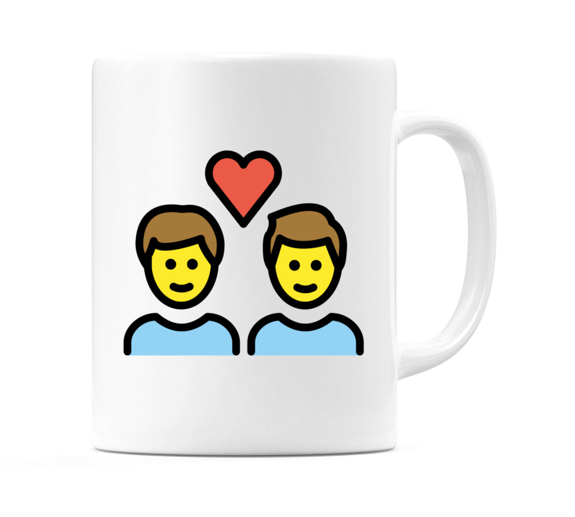 Couple With Heart: Male, Male Emoji Mug