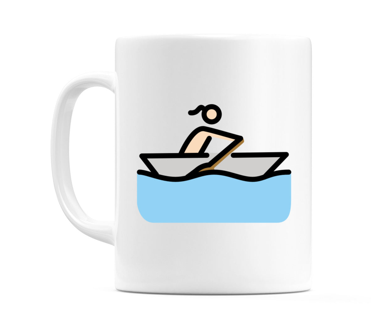 Female Rowing Boat: Light Skin Tone Emoji Mug