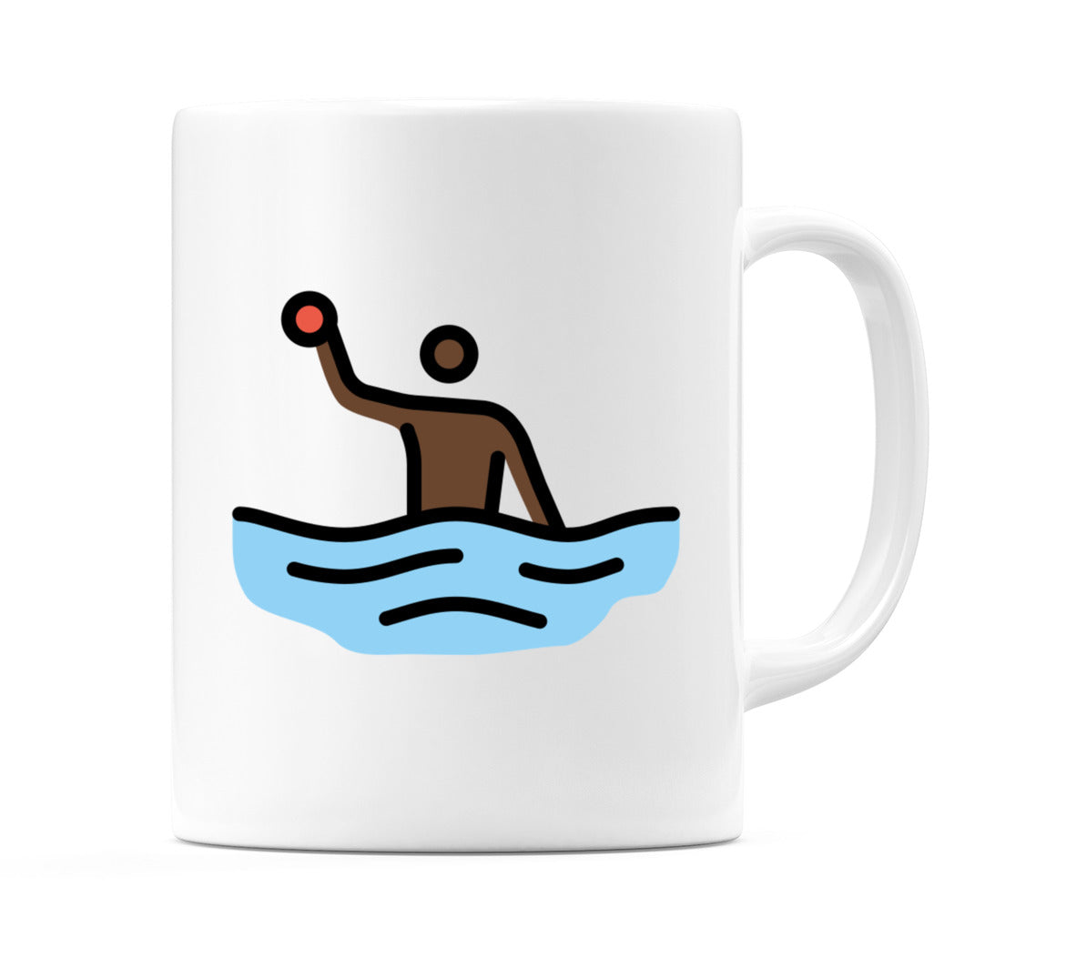 Male Playing Water Polo: Dark Skin Tone Emoji Mug
