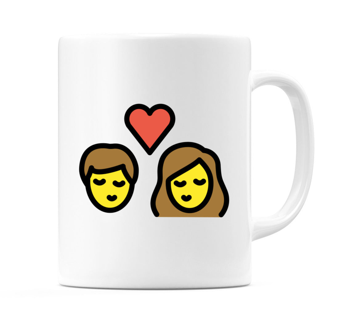 Kiss: Female, Male Emoji Mug