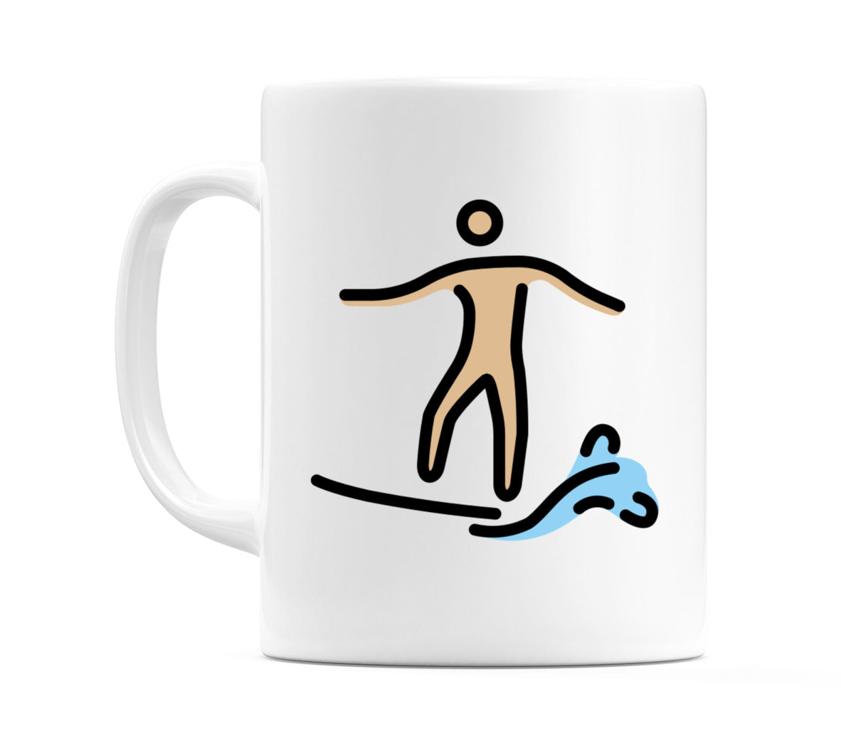 Male Surfing: Medium-Light Skin Tone Emoji Mug