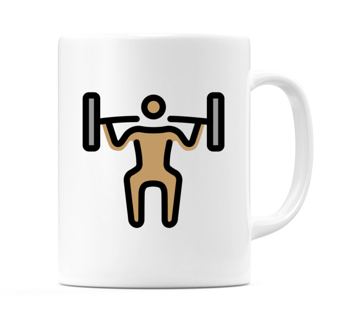 Male Lifting Weights: Medium Skin Tone Emoji Mug