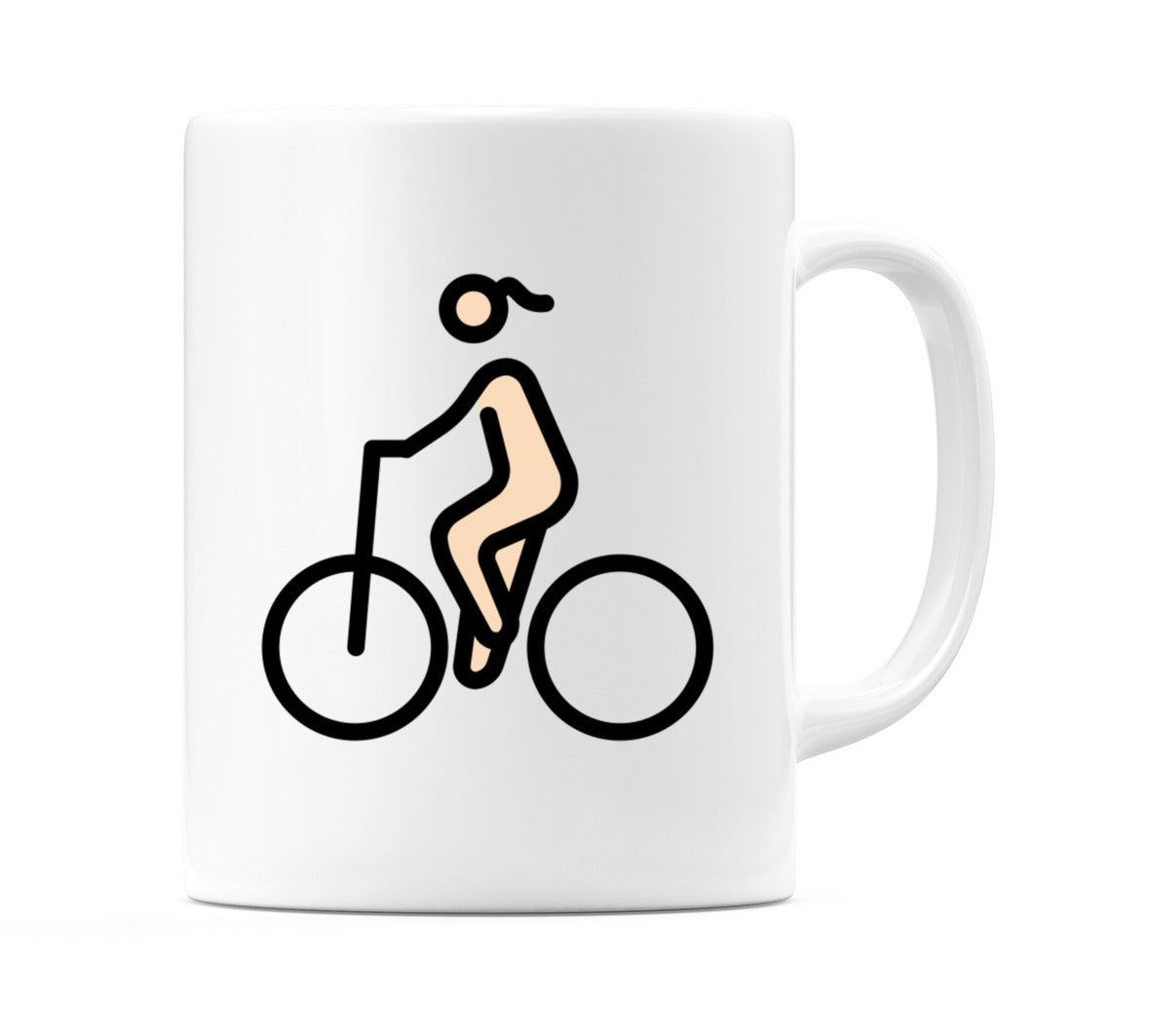 Female Biking: Light Skin Tone Emoji Mug